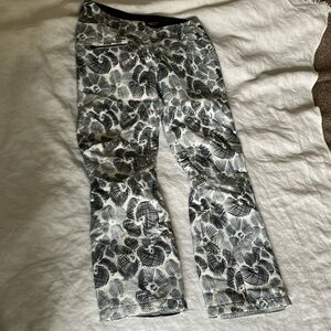 Floral Black and White snowboard Pants